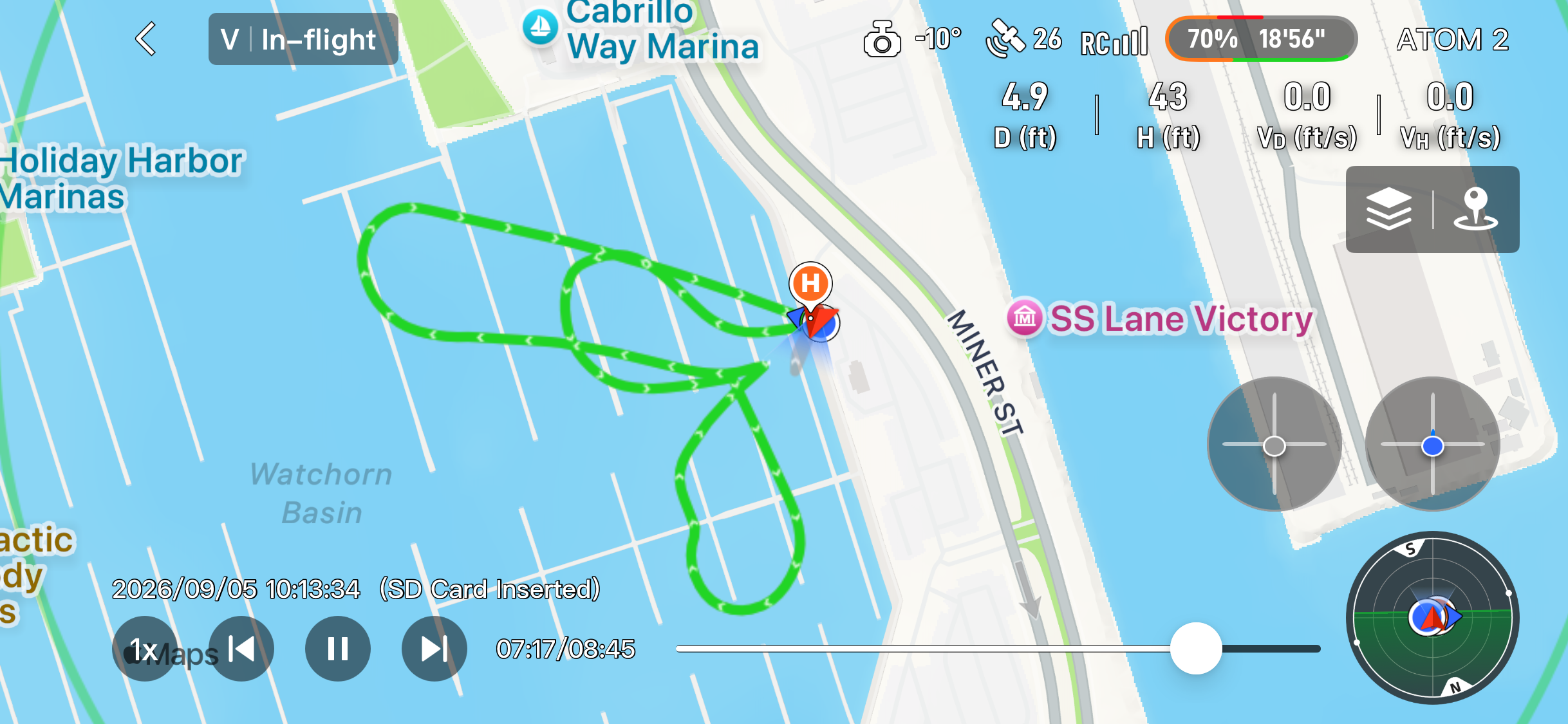 Recorded flight path for Lotsa Pretty Boats