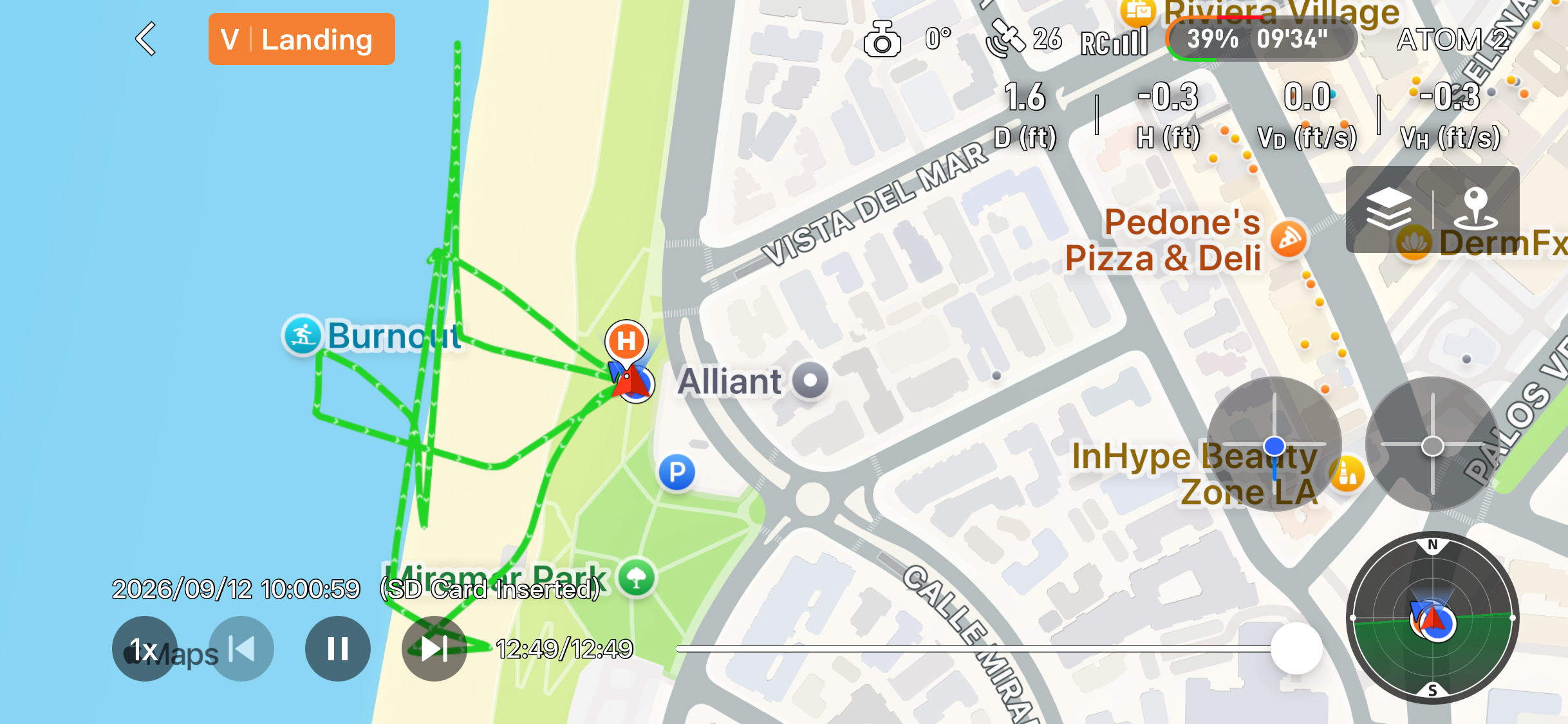 Recorded flight path for Surfers and a New CPL Filter