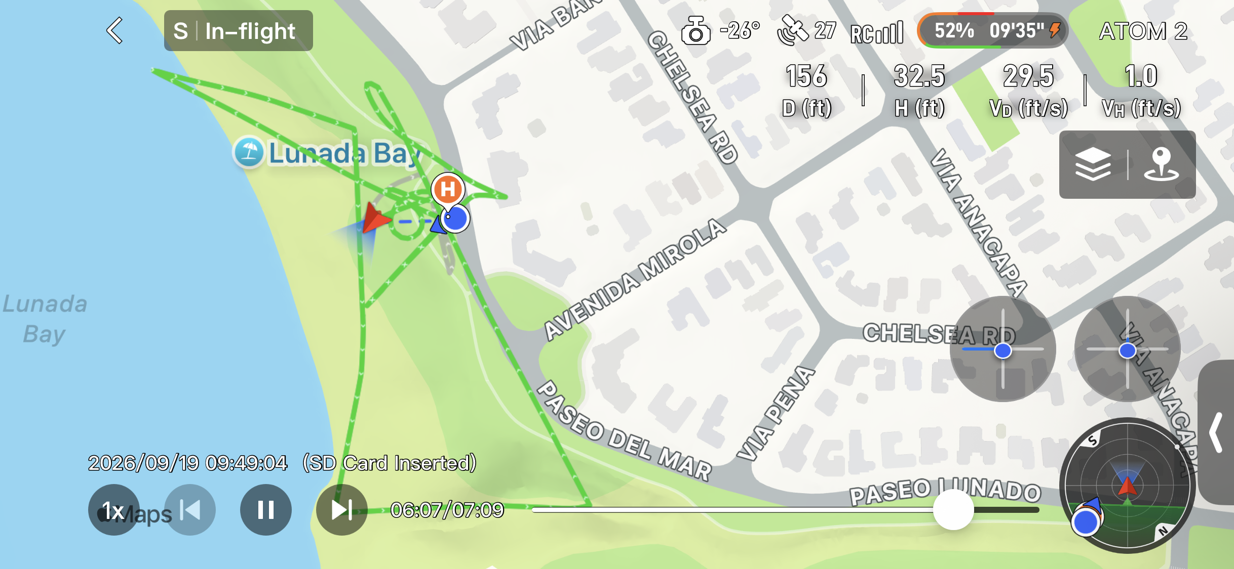 Recorded flight path for Luanda Bay pt.2 with Sport Mode Near Crashes
