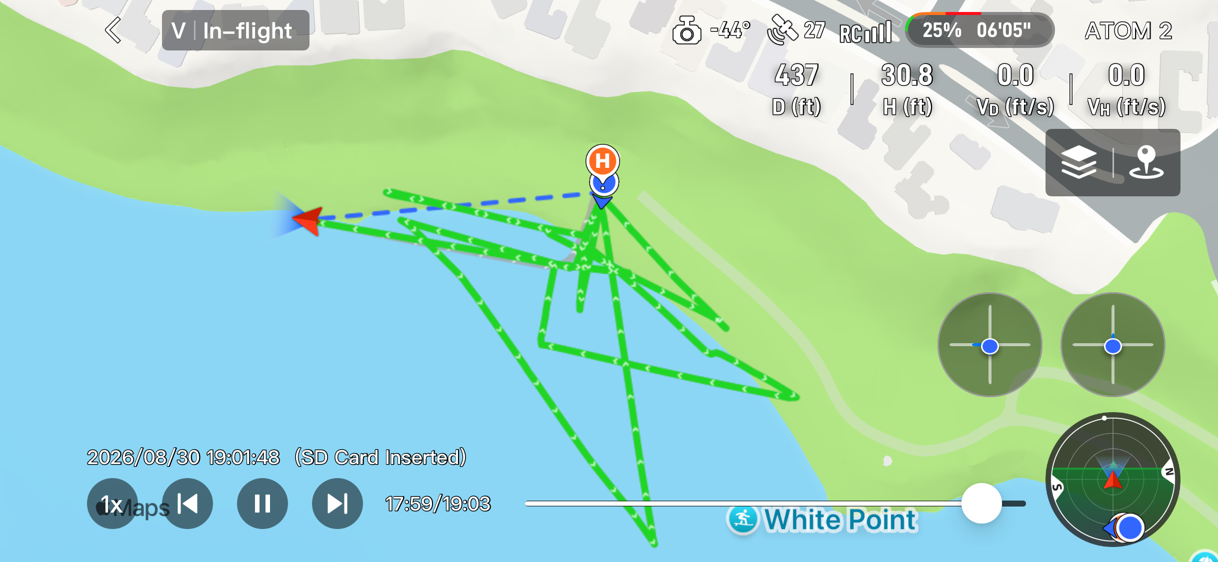 Recorded flight path for Royal Palms Sunset